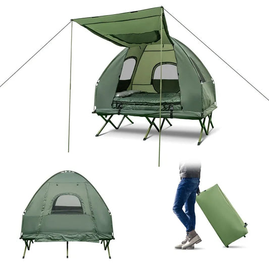 Camping Tent Combo with Air Mattress Sleeping Bag