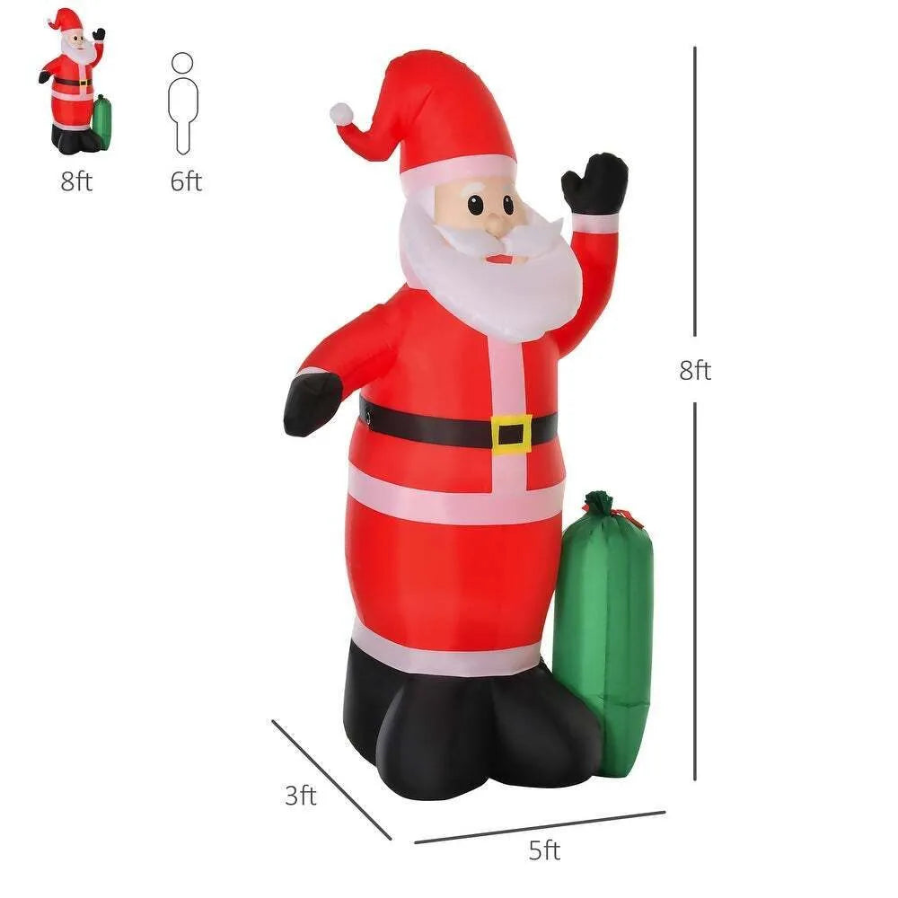 8' Santa Inflatable Christmas Decoration with Gifts