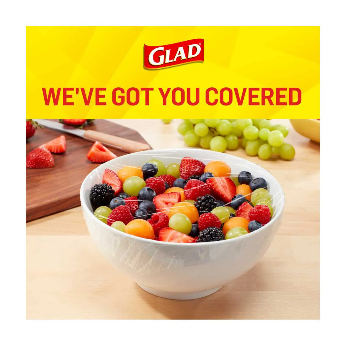 Glad Cling N Seal Plastic Food Wrap, 200 Sq Ft Roll