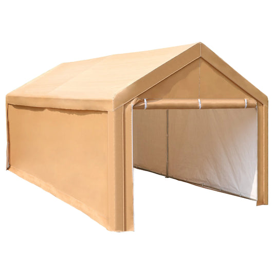 10x20 ft Heavy Duty Carport Canopy Instant Garage with Removable Sidewalls and Doors