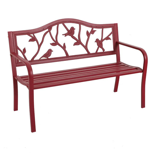50 Inch Patio Garden & Park Bench Steel Frame Porch Chair