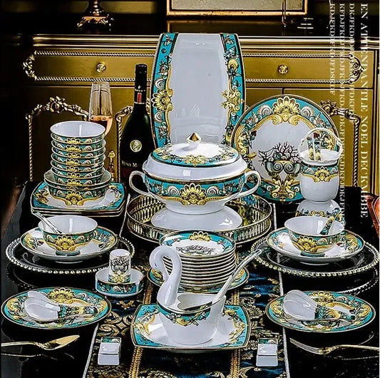 58pcs deluxe ceramic tableware set
