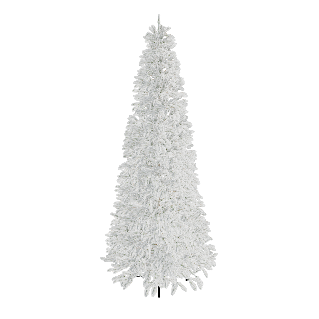 7.5' King Flock® Slim Artificial Christmas Tree with 650 Warm White LED Lights