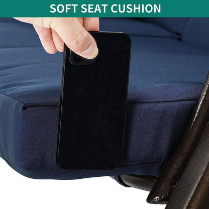 YITAHOME 3-Seat Deluxe Porch Swing Outdoor Heavy Duty Patio Swing Chair with Adjustable Canopy Removable Cushions Weather Resistant Steel Frame Suitable for Garden, Lawn, Backyard, Balcony, Brown