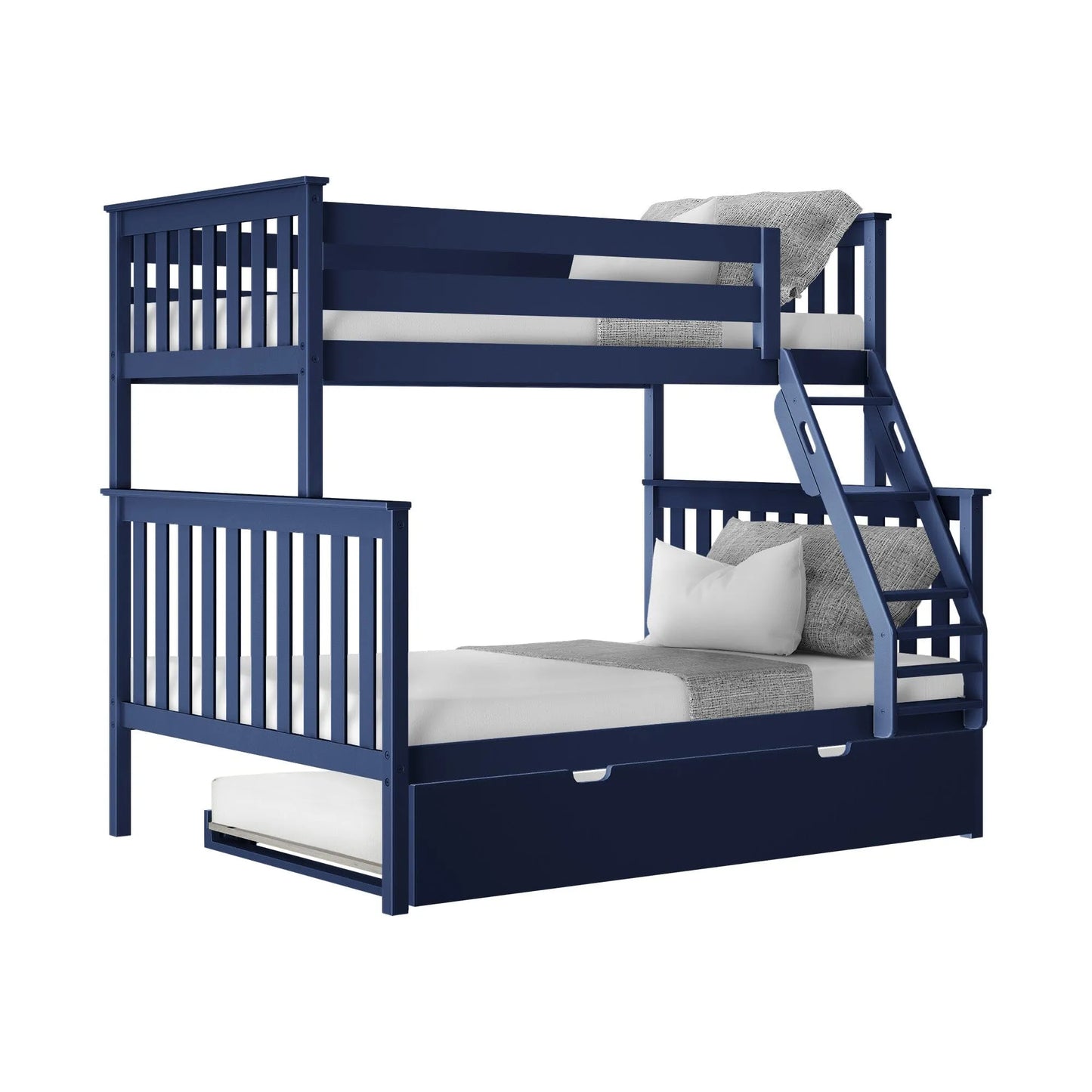&#127876;Store Closing Sale&#128150;Kids Solid Wood Twin-Over-Full Bunk Bed + Trundle Bed