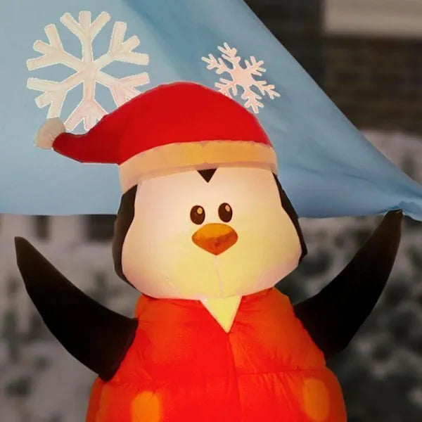 7 ft pre lit led inflatable santa in sailboat scene