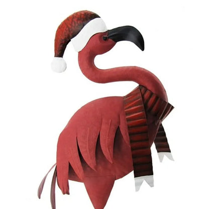 Set of 2 Pink Christmas Flamingos