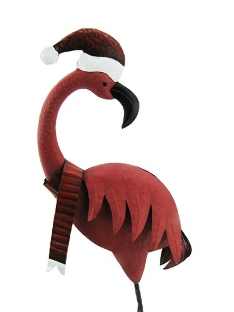 Set of 2 Pink Christmas Flamingos