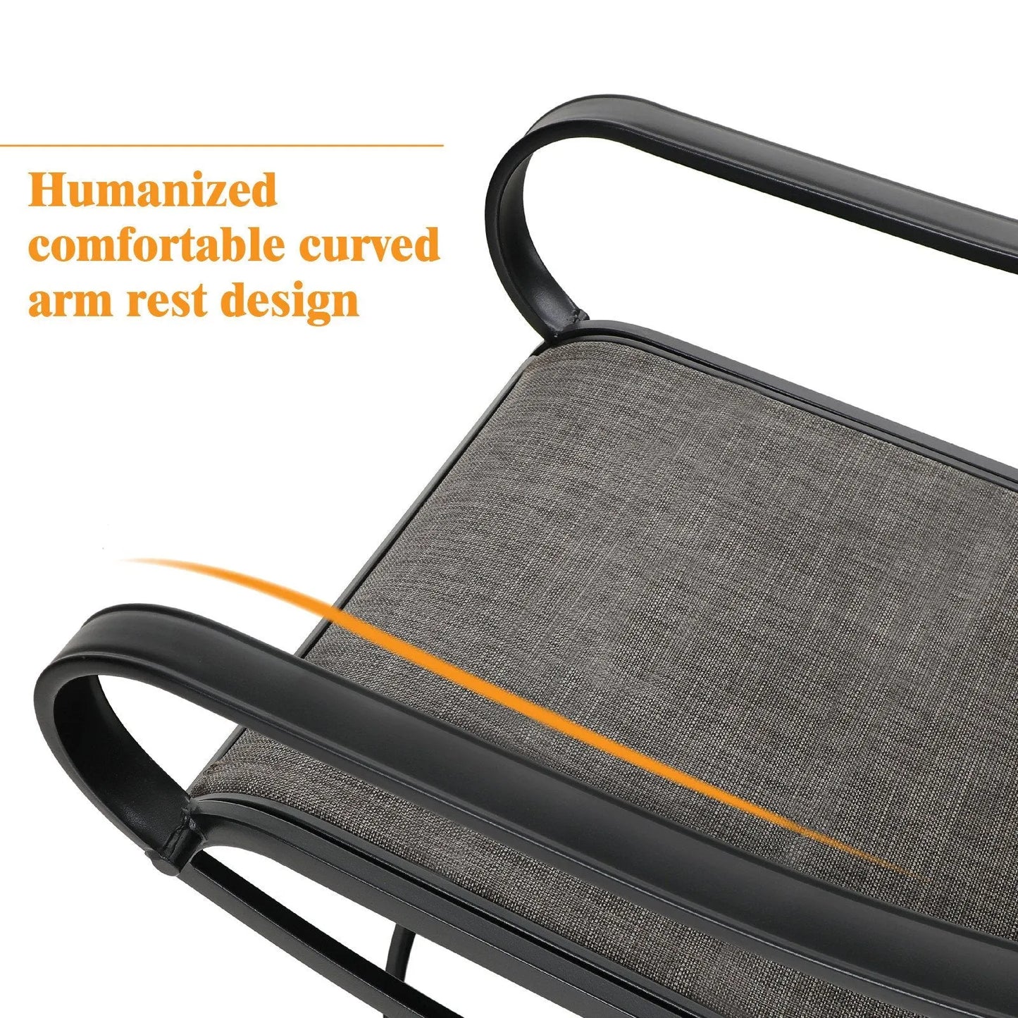 5-Piece Patio Dining Set 4 Textilene Swivel Chairs & Metal Steel Table