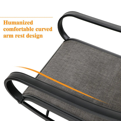 5-Piece Patio Dining Set 4 Textilene Swivel Chairs & Metal Steel Table