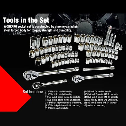 LL-Mechanic Tool Set with 3 Drawer Heavy Duty Metal Box
