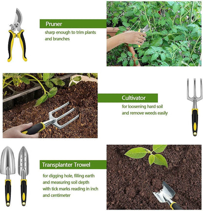 Garden Stool Foldable Heavy Duty Garden Bench with EVA Foam Kneeling Pad, Garden Tools, Gardening Gloves and Tools Bag, Gardening Gifts for Women/Mother and Men