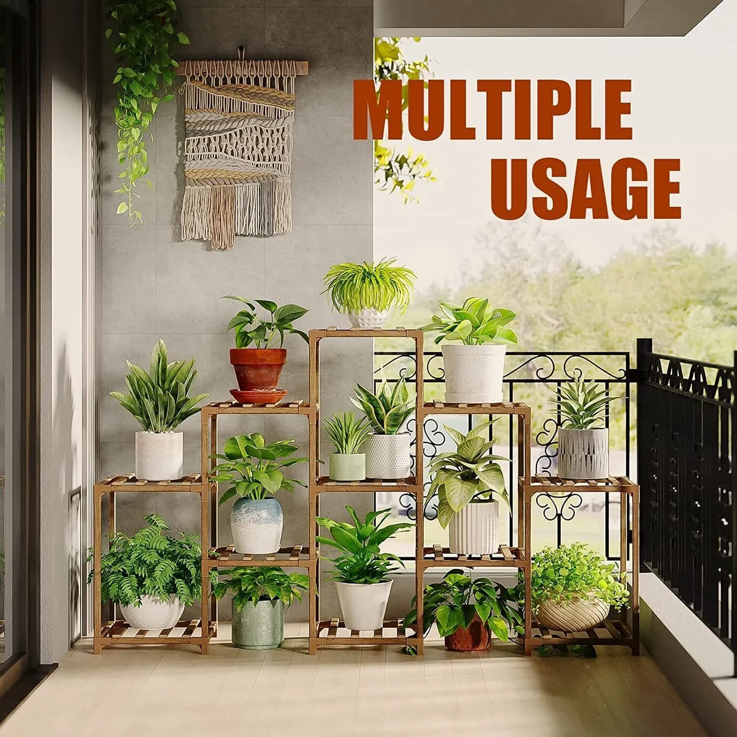 Plant stand indoor plant stand wooden outdoor multi-layer plant stand