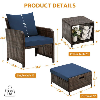 2 - Person Outdoor Seating Group with Cushions