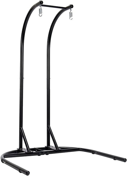 Hanging Egg Chair with Stand, 2 Person Heavy Duty Hanging Wicker Rattan Swing Chair Basket Hammock Nest Chair Seat for Indoor Outdoor Patio Lounger Swinging Loveseat (Beige)