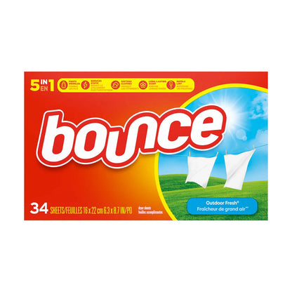 Bounce Fabric Softener Dryer Sheets - Outdoor Fresh Scent, 34 Ct