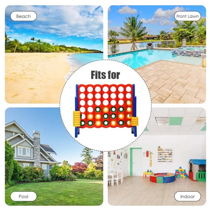 4-to-Score Giant Game Set with 42 Jumbo Rings & Quick-Release Slider