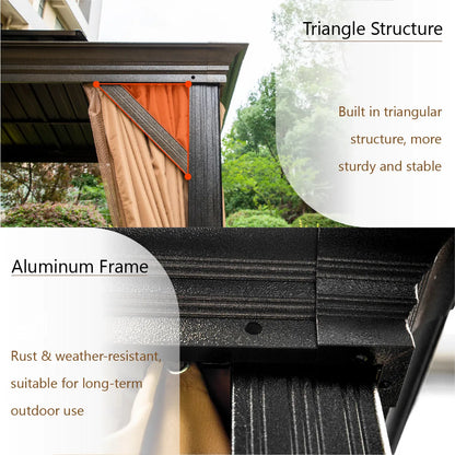 Outdoor Hardtop Gazebo Double Roof Canopy