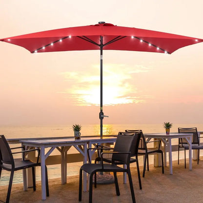 Doralice 120'' x 78'' Rectangular Lighted Market Umbrella
