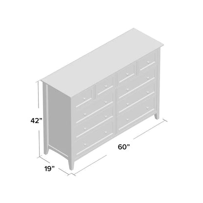 8 Drawer 60?W Double Dresser