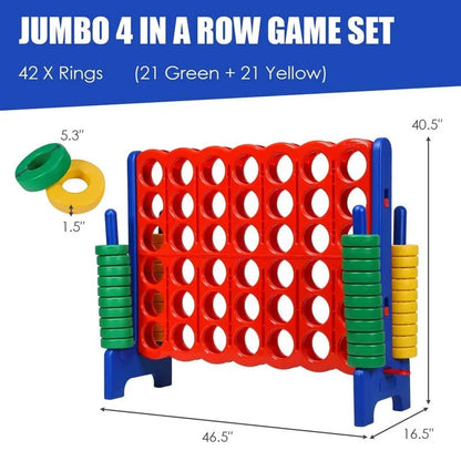 4-to-Score Giant Game Set with 42 Jumbo Rings & Quick-Release Slider
