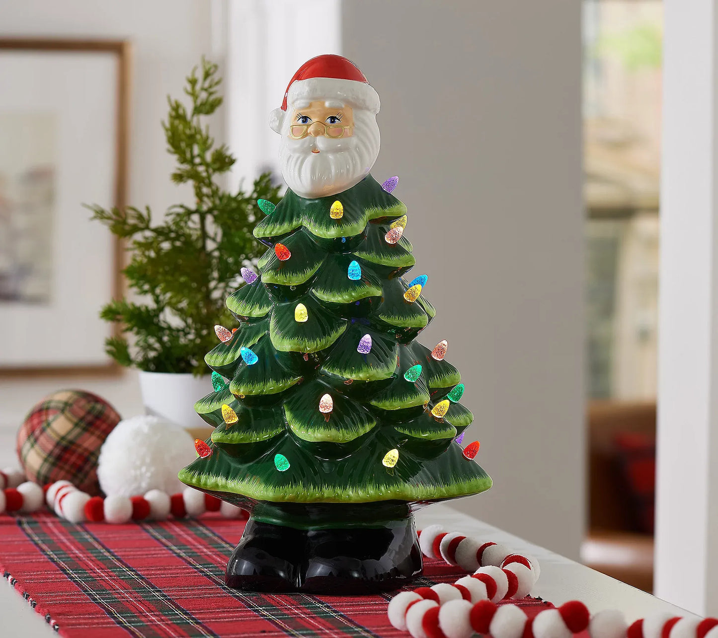 Mr. Christmas 14" Nostalgic Ceramic Christmas Tree with Topper