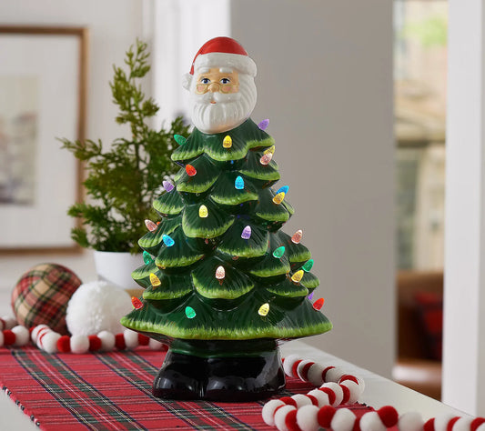 Mr. Christmas 14" Nostalgic Ceramic Christmas Tree with Topper