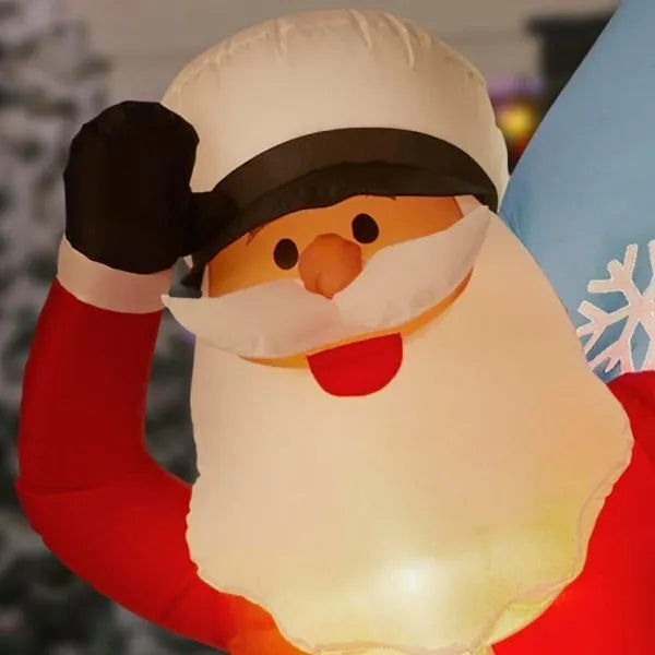 7 ft pre lit led inflatable santa in sailboat scene