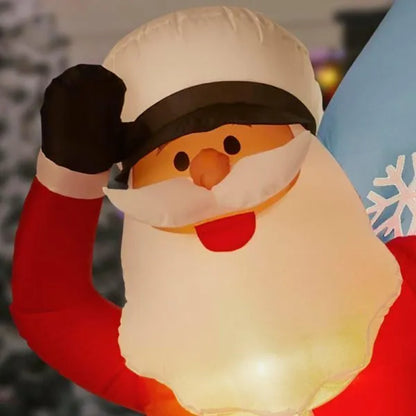 7 ft pre lit led inflatable santa in sailboat scene