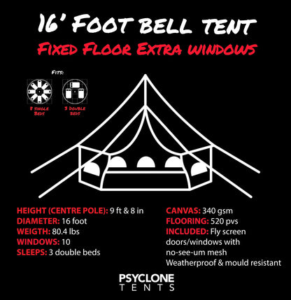 Psyclone Canvas Bell Tent 16' (5 Meter)