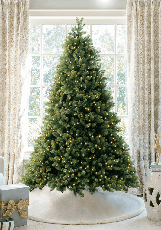 7.5' Royal Fir Quick-Shape Artificial Christmas Tree with 1000 Warm White & Multi-Color LED Lights