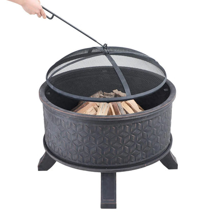 26 Inch Antique Bronze Round Fire Pit
