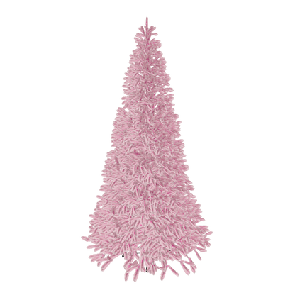 6.5' Duchess Pink Flock Artificial Christmas Tree with 500 Warm White LED Lights
