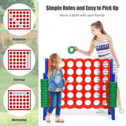 4-to-Score Giant Game Set with 42 Jumbo Rings & Quick-Release Slider