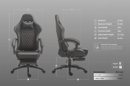 &#128525;Gaming Chair Office Chair PC Chair with Massage Lumbar Support, Racing Style