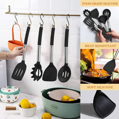 Silicone cooking tool set, chef 43 pieces heat-resistant kitchen tools