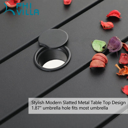 5-Piece Patio Dining Set 4 Textilene Swivel Chairs & Metal Steel Table