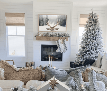 7.5' King Flock® Artificial Christmas Tree Unlit