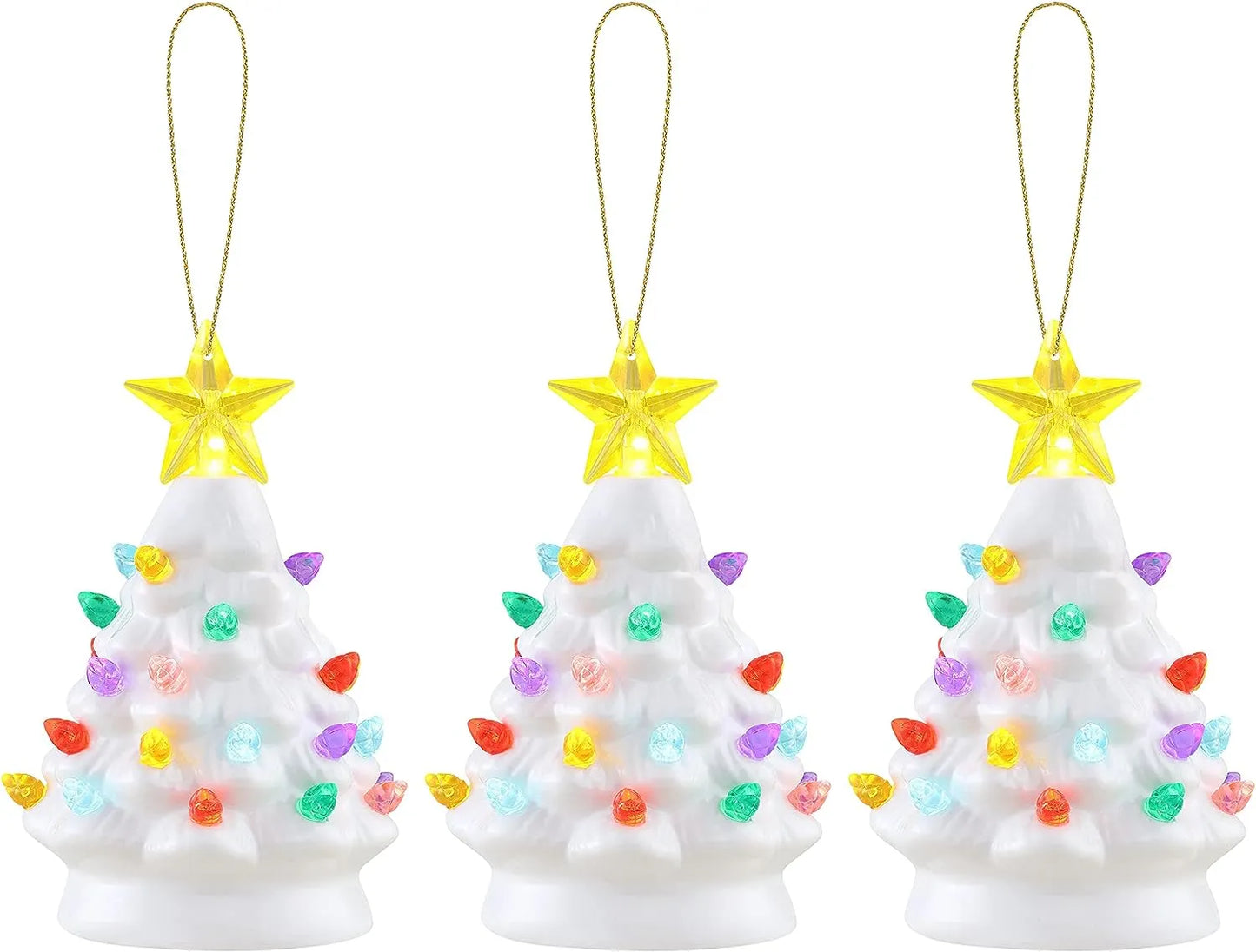 Mr. Christmas Nostalgic Ceramic Christmas Tree with LED, 14 Inches, Santa & Reindeer