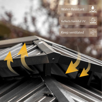 Outdoor Hardtop Gazebo Double Roof Canopy