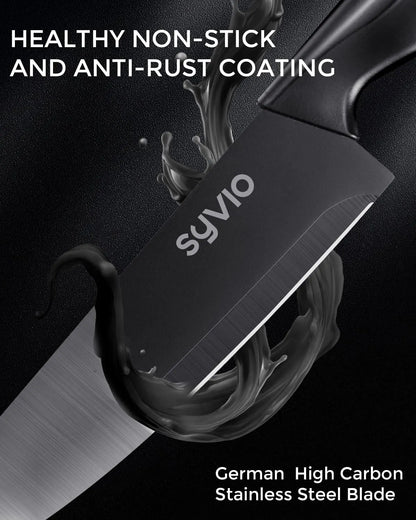 Knife Sets for Kitchen with Block, 14 Piece with Built-in Sharpener for Chopping, Slicing, Dicing&Cutting