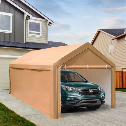 10x20 ft Heavy Duty Carport Canopy Instant Garage with Removable Sidewalls and Doors