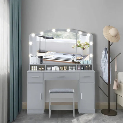 Areena Vanity Set with Stool and Mirror