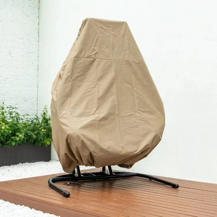 Patio Wicker Swing Chair With Stand Rain Cover Included -