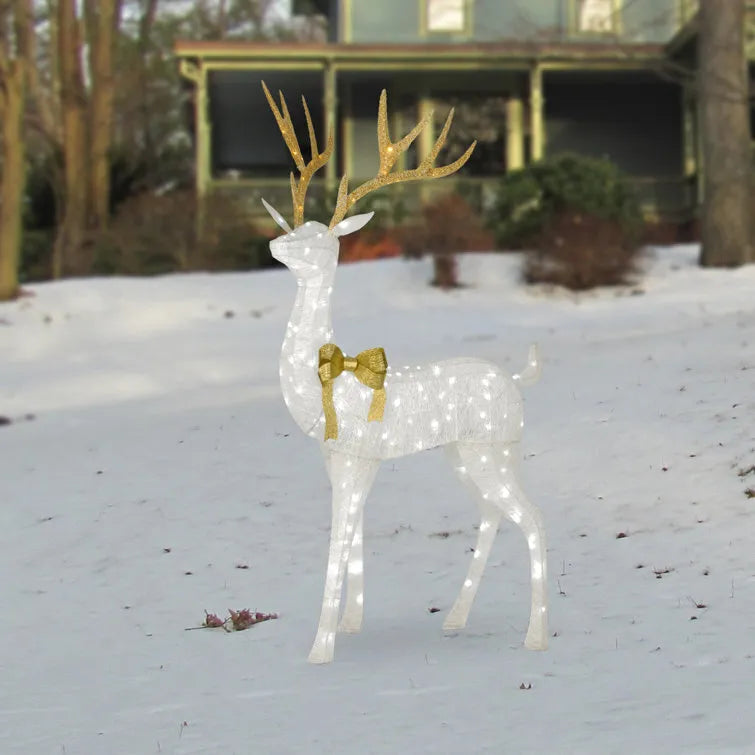 Pre-Lit Crystal Standing Buck Lighted Display