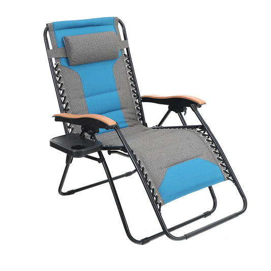 Oversized Padded Zero Gravity Chair with Cup Holder