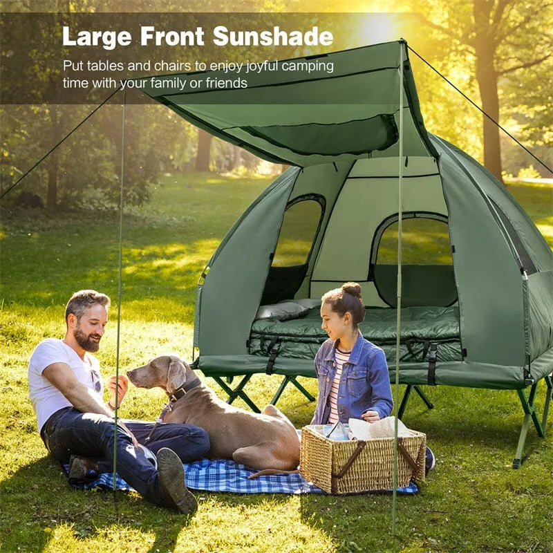 Camping Tent Combo with Air Mattress Sleeping Bag