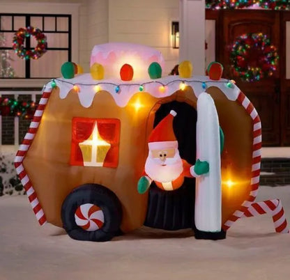 10 animated inflatable gingerbread trailer