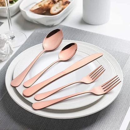 48-Piece Copper and Silverware Set