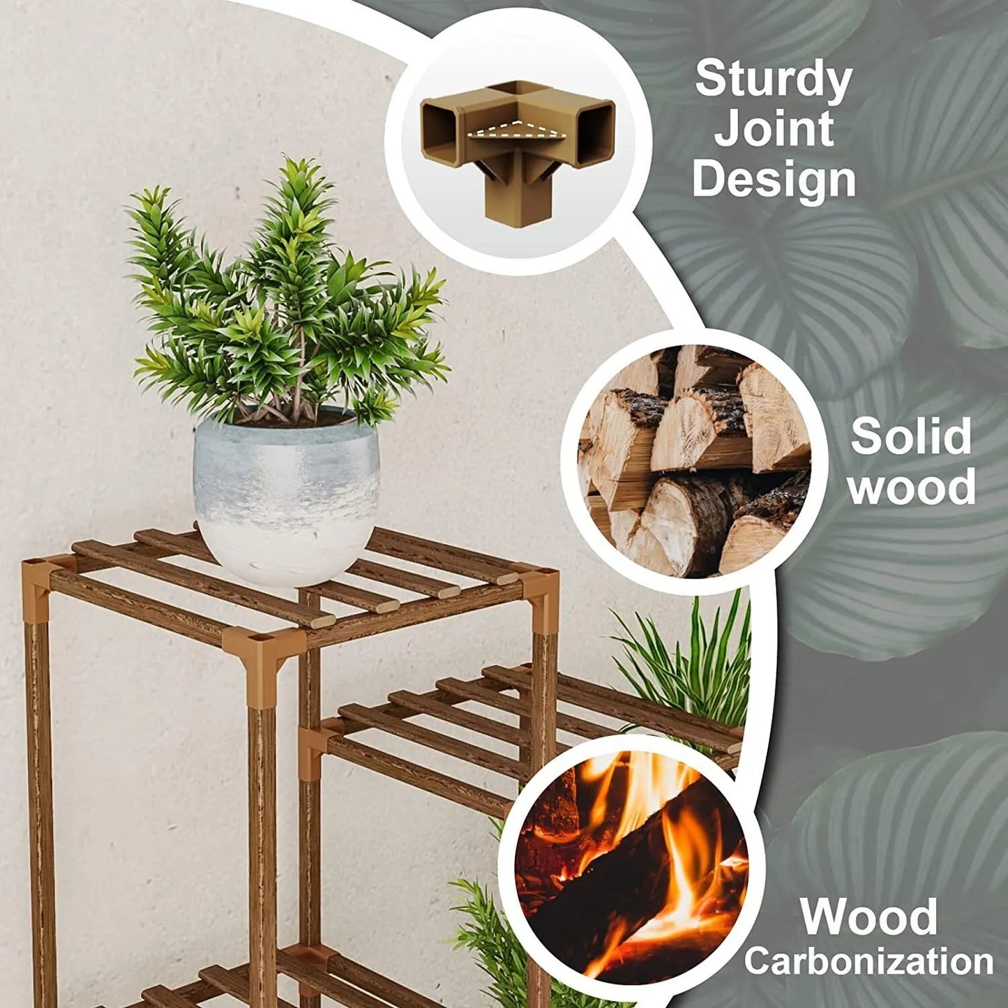 Plant stand indoor plant stand wooden outdoor multi-layer plant stand